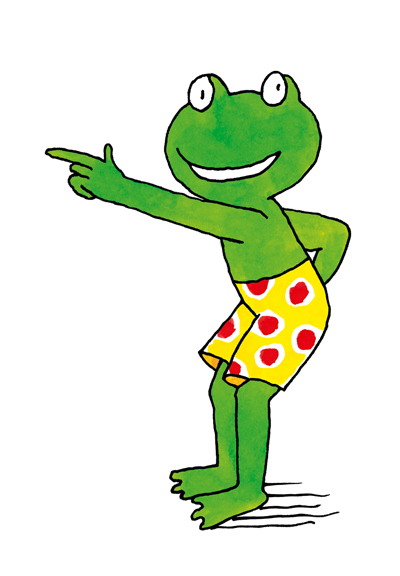 Frosch zeigt auf Schritt 3